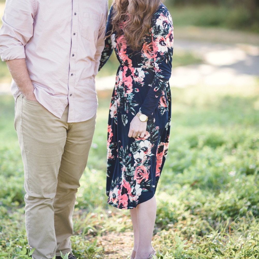 Long sleeve floral pattern dress